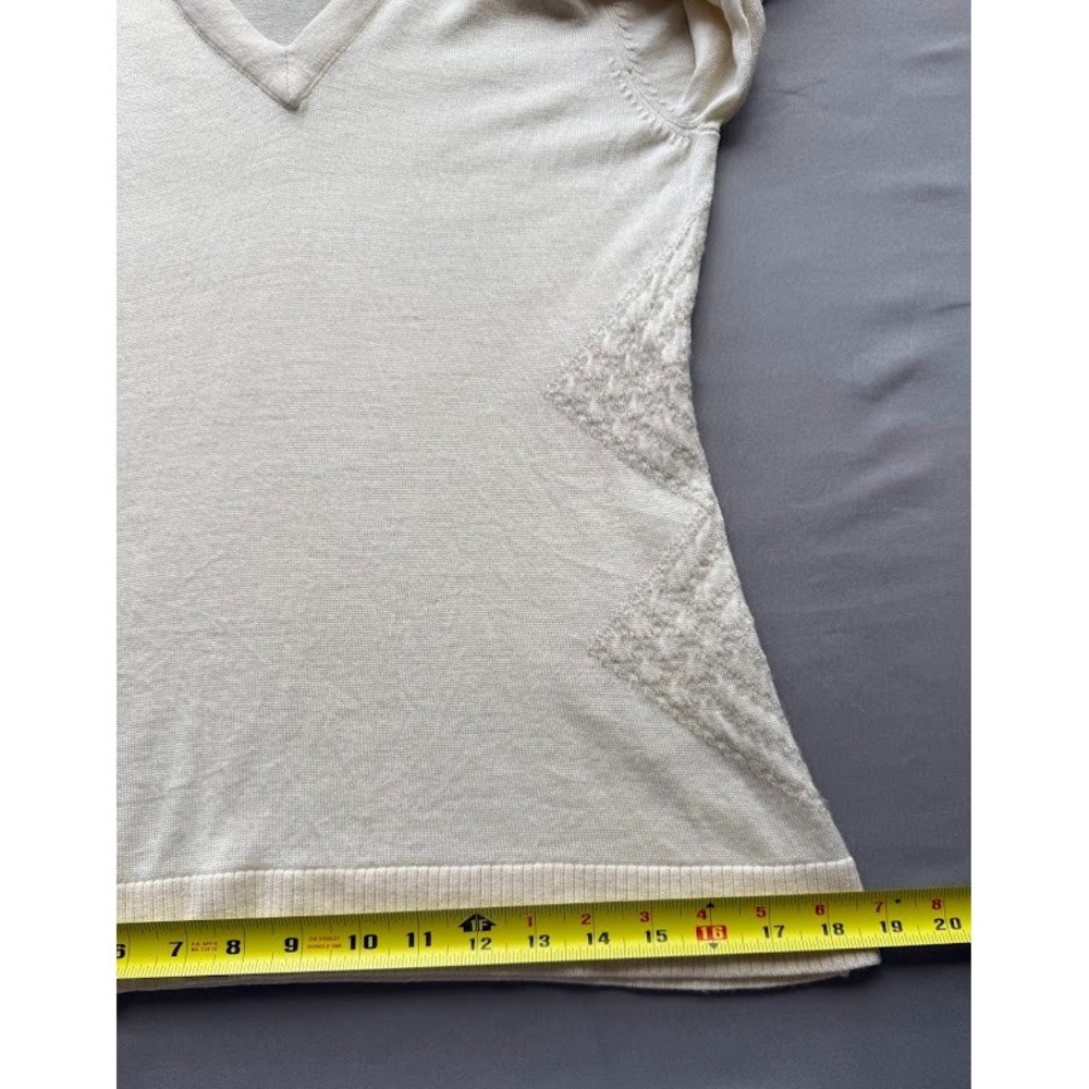 Vintage Nike‎ Golf 100% Wool Sweater Men Large Beige Pullover V Neck Long Sleeve - Picture 9 of 13